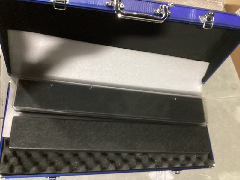 Condition photo showing Good Condition for Empty Mahjong Game Set Case, Blue Aluminum Protective Case with Mahjong Tiles Trays(Tiles not Included,2Pcs/Set), Plastic Trays with Lids, Mahjong Set Storage Box