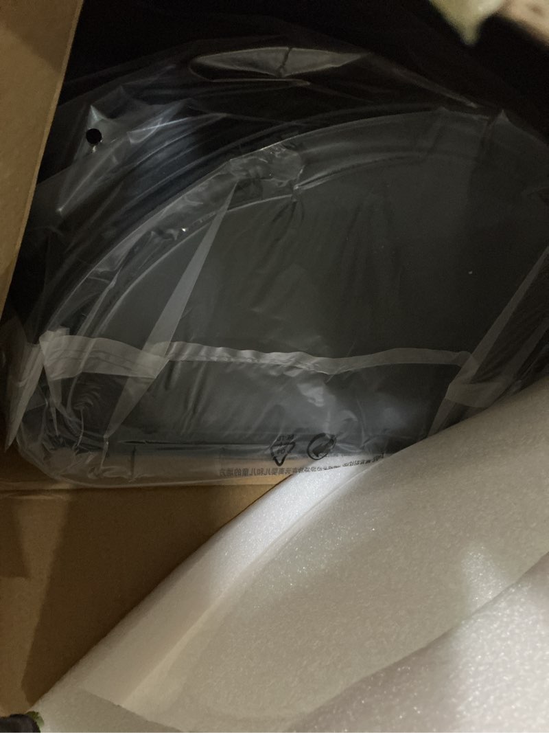 Condition photo showing Good Condition for eko mirage semi-round 47l / 12.4 gal motion sensor trash can, automatic kitchen trash bin with deodorizer compartment, removable lid & inner bucket, stainless steel garbage can, matte black 47l -premium semi-round (matte black)