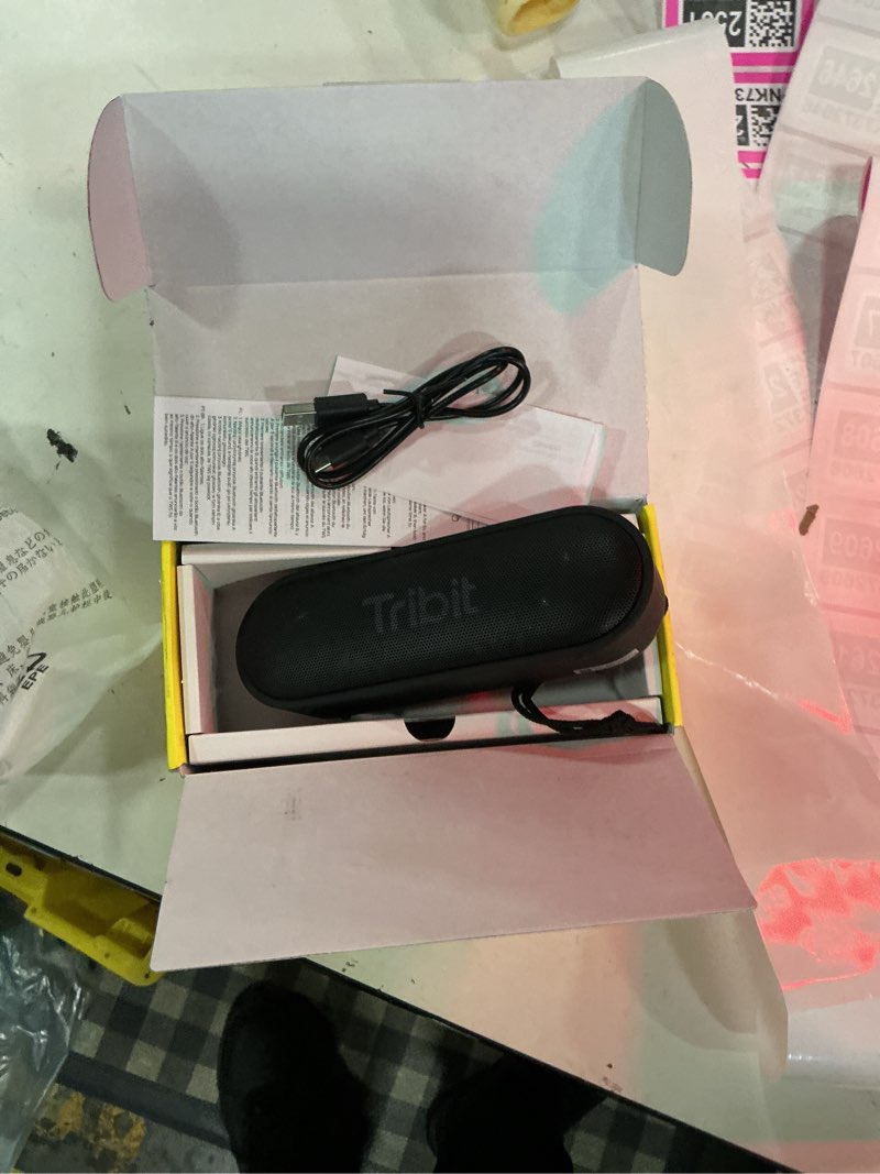 Condition photo showing New/Like New for tribit xsound go bluetooth speaker, 16w portable wireless speaker with loud sound, 24h playtime, ipx7 waterproof, custom eq, xbass, bt5.3, tws pairing, type-c, outdoor/home/travel/beach/shower (black)