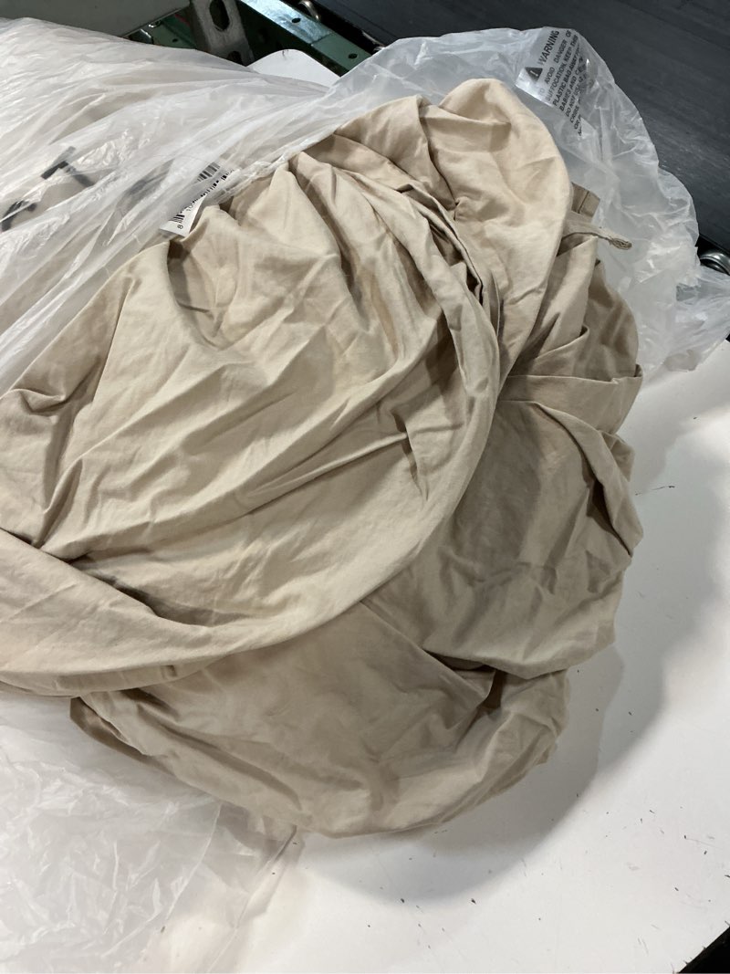 Condition photo showing As Is for organic crisp percale duvet cover set, king/cal king, toffee