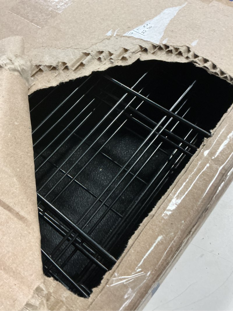 Condition photo showing Good Condition for dumos dog crate, 30 inch medium single door dog cage with plastic leak-proof pan tray, folding metal wire pet kennel for indoor, outdoor, travel 30"l x 17.5"w x 19.75"h single door