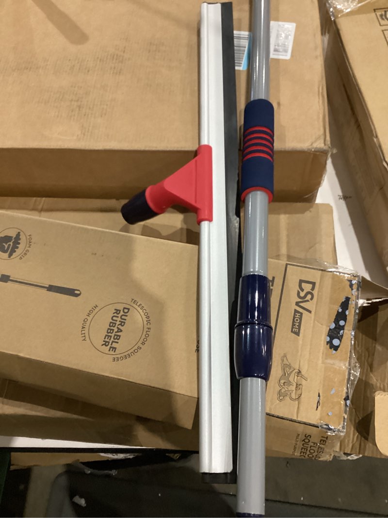 Condition photo showing Good Condition for dsv standard professional floor squeegee for concrete floor, 24" large heavy duty squeegee for floor, squeegee broom for floor with telescopic handle 30”–57” for tiles, garage, deck, bathroom, window