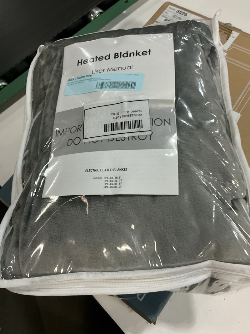 Condition photo showing Good Condition for sunny heat electric heated blanket 62" x 84" twin size flannel -4 heating settings & 10 hours auto-off etl certification, soft machine washable-teal