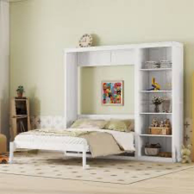 (INCOMPLETE) (BOX 3 OF 3)Murphy bed with convertible bookcase 