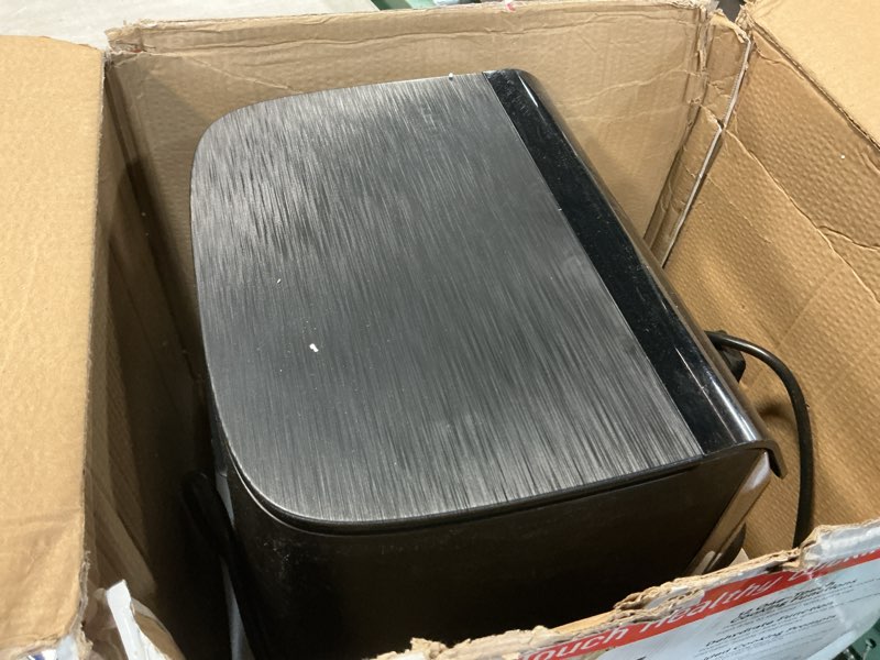 Condition photo showing As Is for Gourmia Air Fryer - 8 Qt Extra Large Capacity, FryForce360º, Digital Display with 12 Presets, Roast, Bake, Broil, Dehydrate, Dishwasher Safe Accessories, Stainless Steel