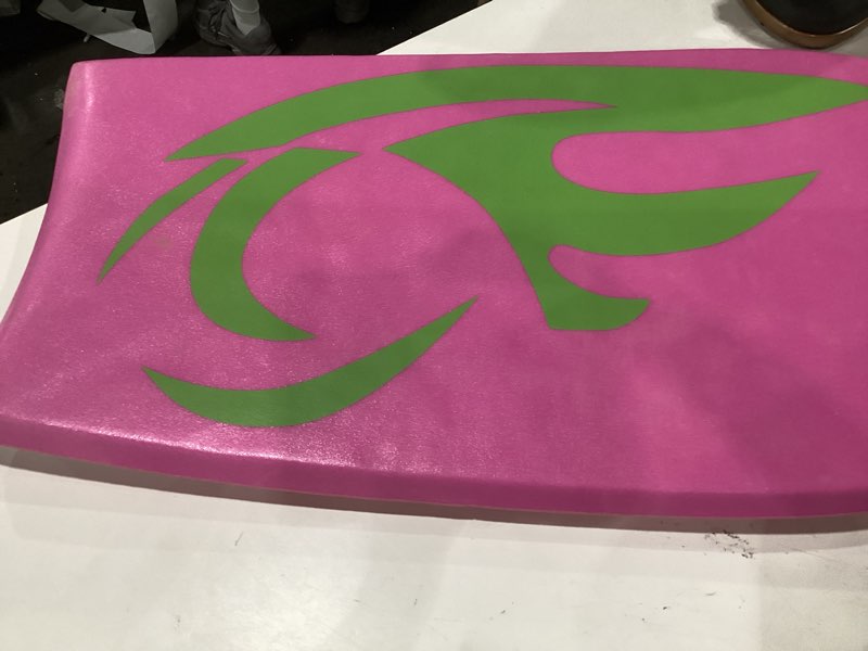 Condition photo showing As Is for body board lightweight with eps core pink 33-inch