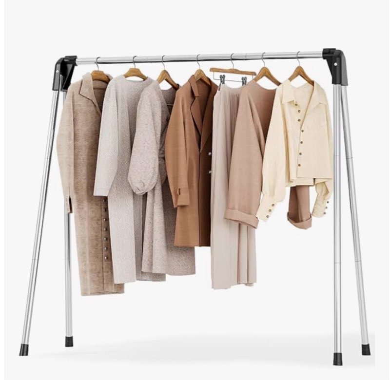 APEXCHASER Clothes Drying Rack Foldable, Stainless Steel Laundry Drying Rack Collapsible, Clothes Hanger for Sweater Baby Clothes Towel for Indoor & Outdoor, Portable Clothes Airer for Travel 48 inch