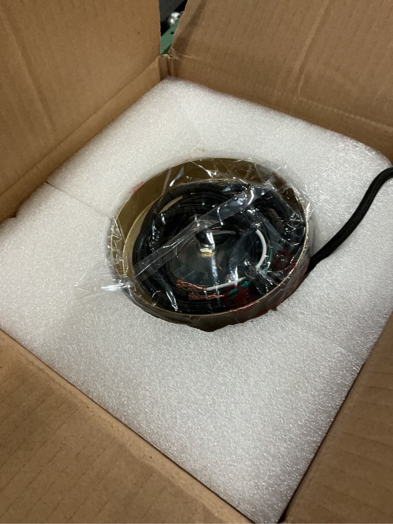 Condition photo showing Good Condition for tiffany pendant lighting, 7" brass cylindrical hanging lamp with stained glass for foyer, entryway, bedroom, dining room, stairwell (green)
