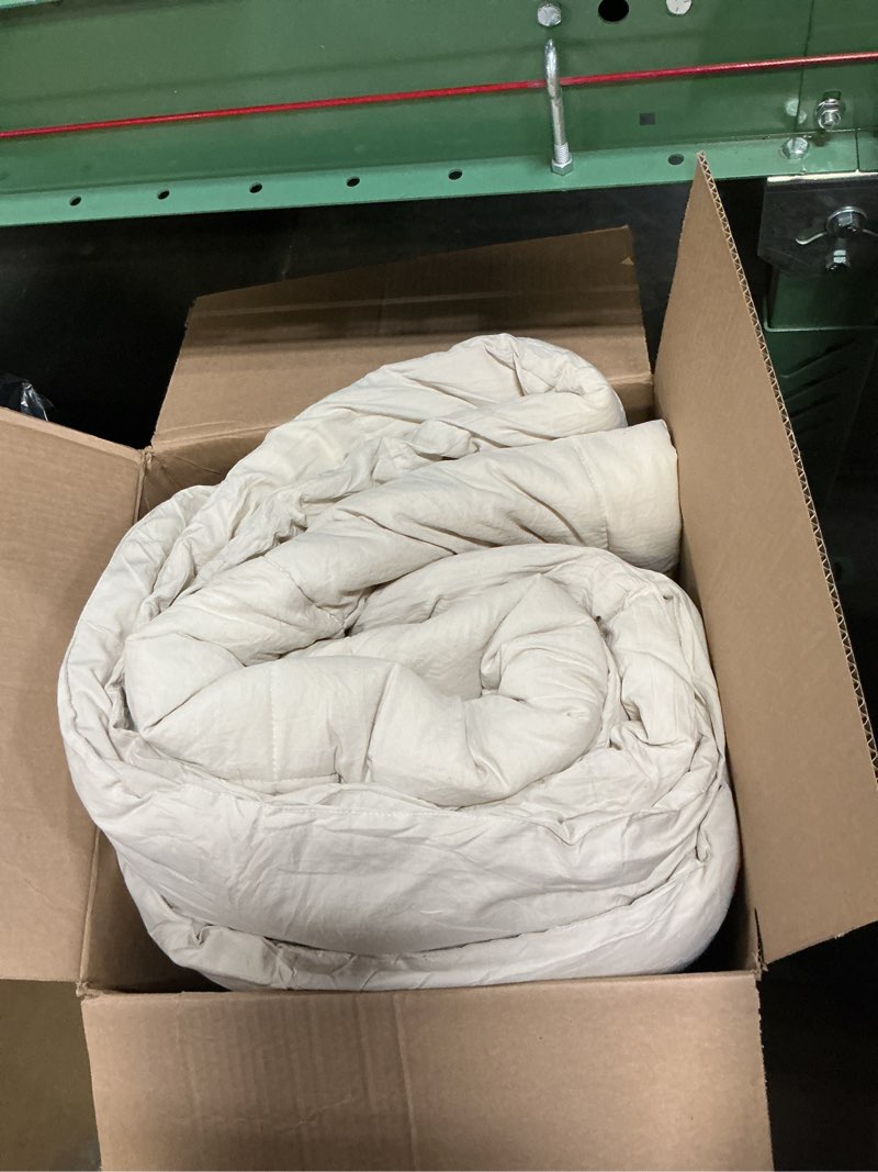 Condition photo showing Good Condition for Bedsure Oversized King Comforter - Oversized King Duvet for All Season, Ultra-Soft Down Alternative & Prewashed Duvet Insert with 4 Tabs - Machine Washable, Linen, 116x98 Inches Linen Oversized King