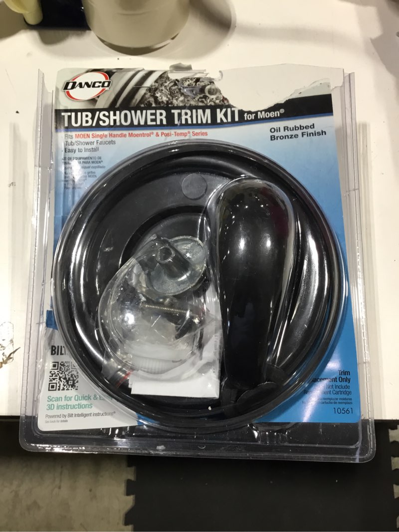 Condition photo showing As Is for Danco 10561 Use with Moen Tub and Shower Faucets Trim Kit, Single-Handle Moentrol Series, Oil Rubbed Bronze/ Missing Knob