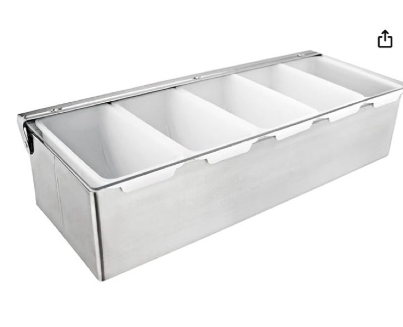 New Star Foodservice 48032 Stainless Steel Condiment Dispenser with 5 Compartments (No Ice Tray)