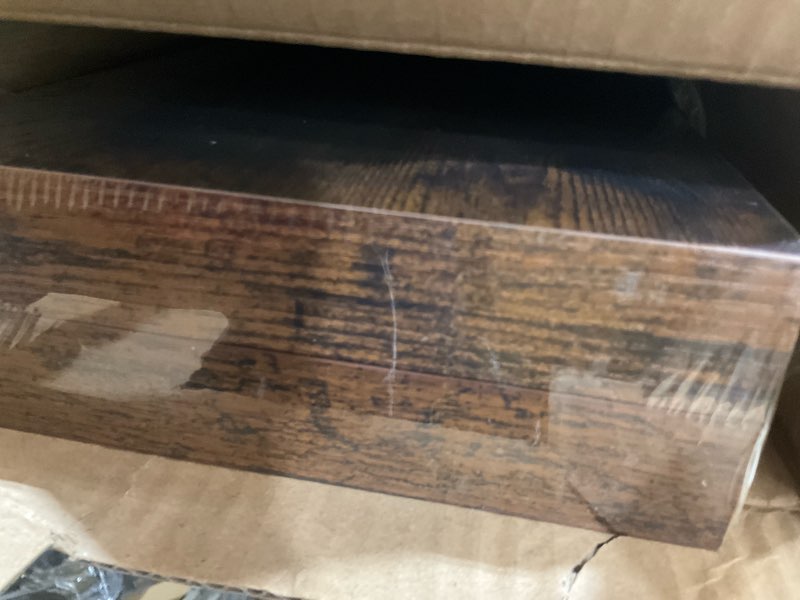 Condition photo showing Good Condition for BAYKA Floating Shelves, 22.5 inches Rustic Wood Wall Shelves for Bathroom?Bedroom, Living Room, Kitchen & Book, Hanging Display Decor Organization Shelf with 22 lbs Capacity (Rustic Brown) B. Rustic Brown - Americana Farmhouse Style 22.5inches