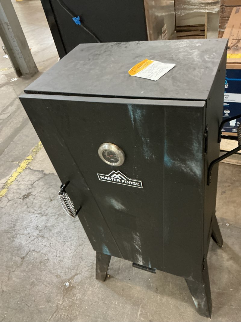 Condition photo showing As Is for master forge 531-sq. in black electric smoker
