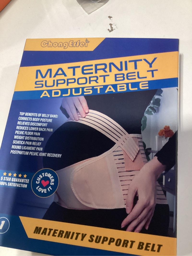 Condition photo showing New/Like New for chongerfei maternity belt, pregnancy 3 in 1 support belt for back/pelvic/hip pain, maternity band belly support for pregnancy belly support band (m: fit ab 35.5"-47.3", beige) beige m: fit ab 35.5"-47.3"
