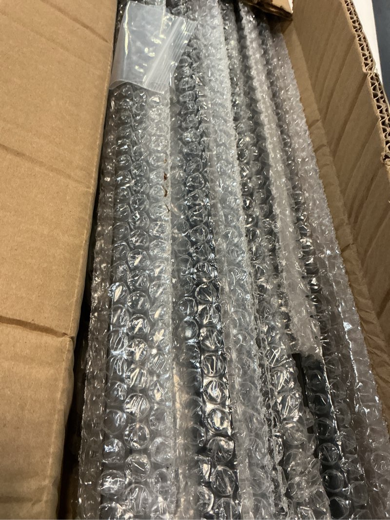 Condition photo showing As Is for 1/2 inch wrought iron rectangular balusters - hollow iron square plain bar stair balusters - metal spindles for indoor staircase with baluster shoes, satin black (10 pack) rectangular+plain bar 10 pack 10