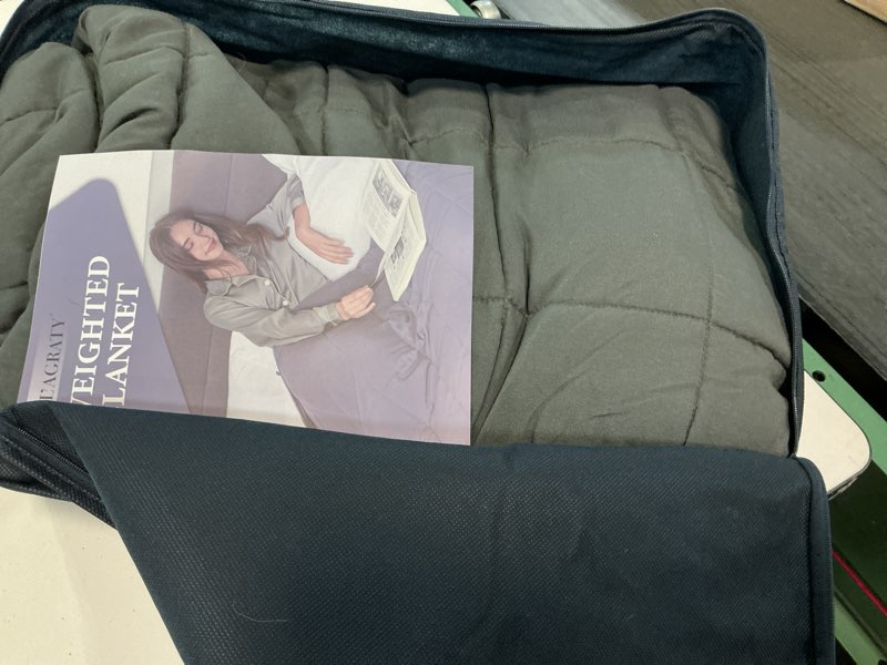 Condition photo showing Good Condition for Weighted Blanket King Size (Dark Grey,80''x87'' - 25 lbs) Cooling Breathable Heavy Blanket Microfiber Material with Glass Beads Big Blanket for Adult All-Season Summer Fall Winter Soft Thick Blanket Dark Grey 80" x 87" | 25lbs