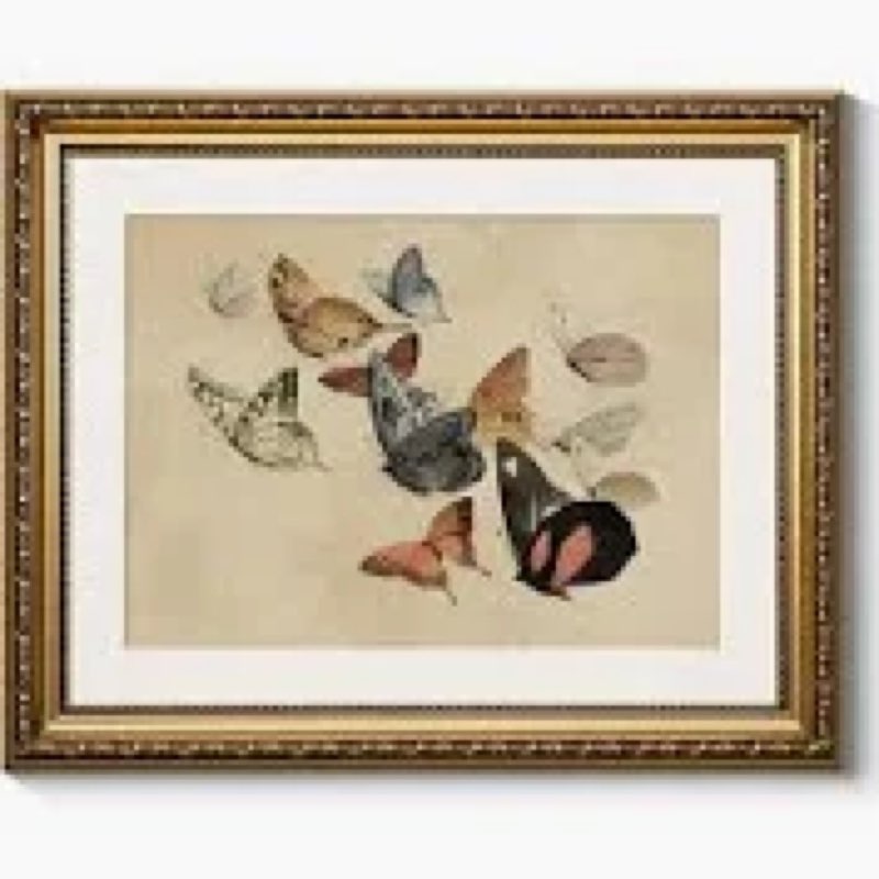 ARPEOTCY Vintage Gold Framed Large Wall Art, Classical Flying Butterflies Painting, Canvas Prints wi