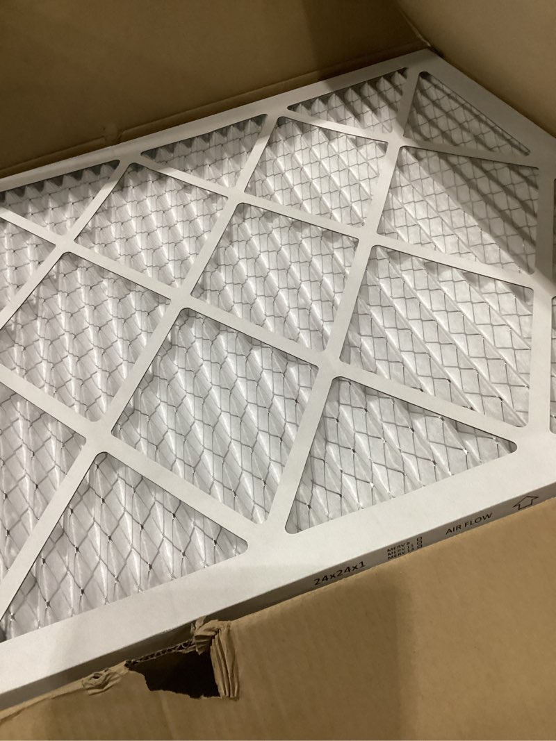 Condition photo showing New/Like New for (6 pack) 24x24x1 furnace air filters, mpr 1900 & fpr 10, merv 13 pleated air filter (actual size: 23.75"x23.75"x0.75") 24x24x1 6-pack merv 13