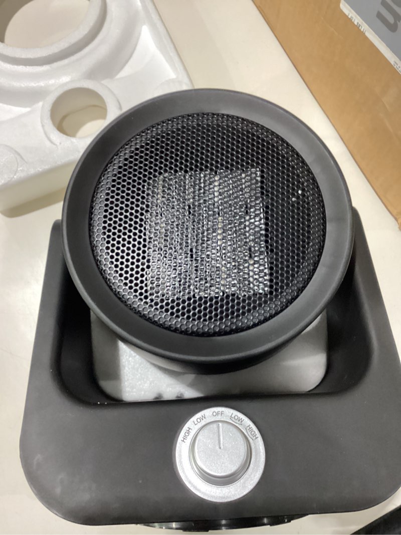 Condition photo showing Good Condition for **similar too color black** 1500w ptc ceramic outdoor electric heater, 250sq.ft 1s heating, 4 modes, 100° vertical & horizontal 3d swing patio heaters for outdoor use, tip-over&overheat table top heaters for indoor use garage white