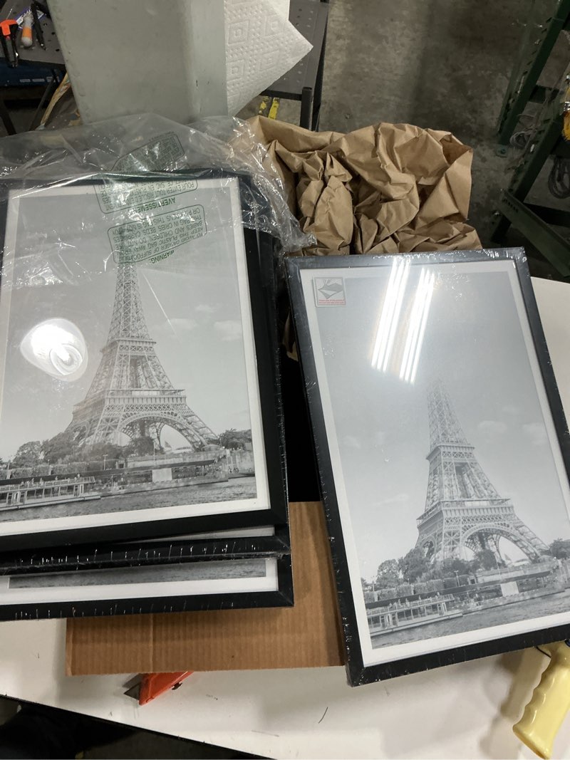 Condition photo showing New/Like New for upsimples 13x19 Picture Frame Set of 5, Display Pictures 11x17 with Mat or 13 x 19 Without, Wall Gallery Poster Frames, Black Black 13x19