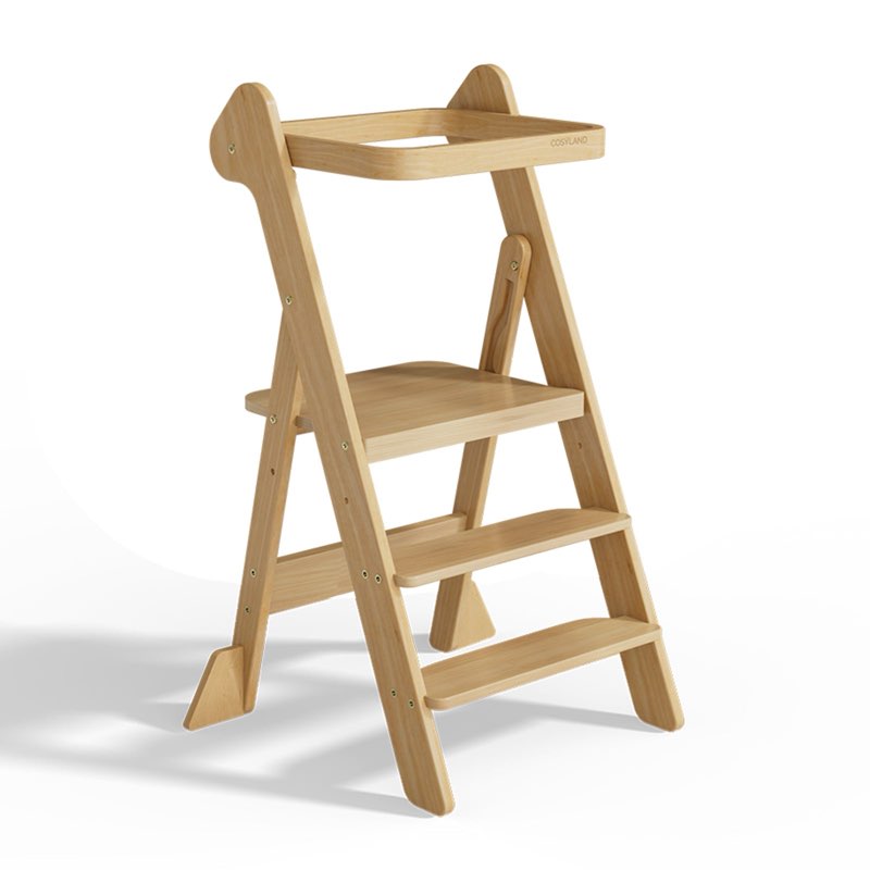 COSYLAND Foldi Foldable Toddler Kitchen Stool Helper - Adjustable Height Toddler Standing Tower with
