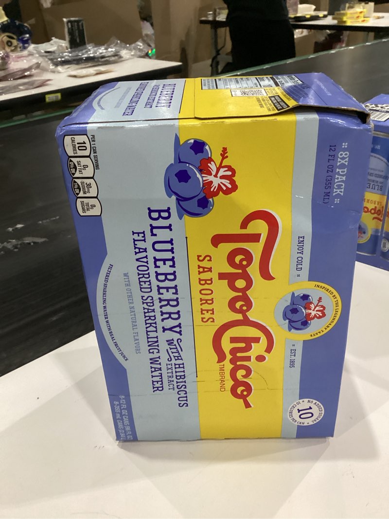 Condition photo showing New/Like New for Topo Chico Sabores Blueberry with Hibiscus Extract 12oz 8pk