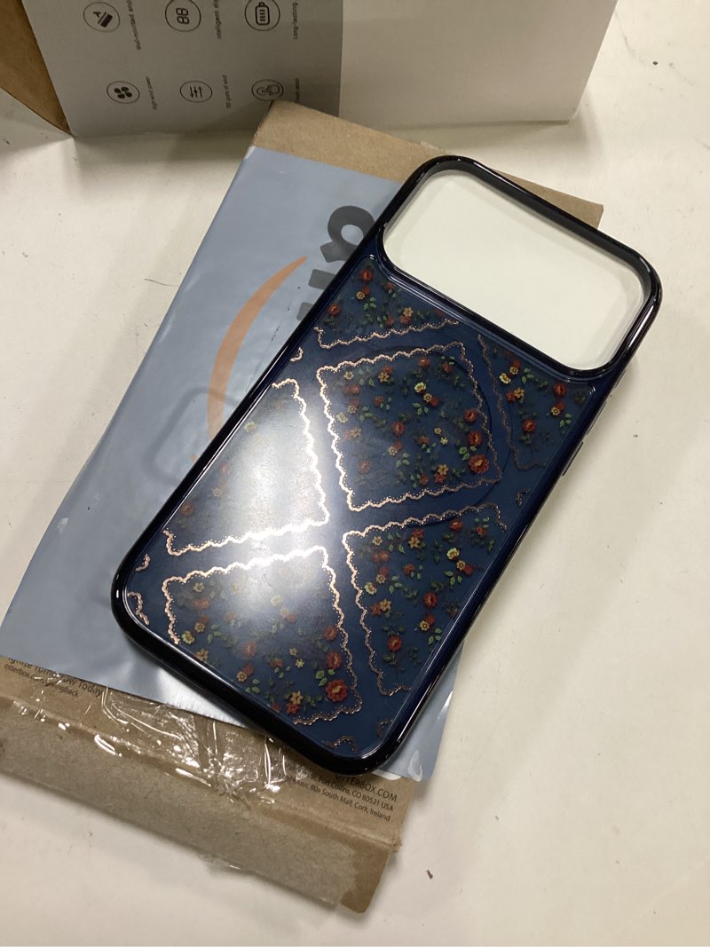 Condition photo showing New/Like New for OtterBox iPhone 17 Pro Max Symmetry Series Clear Case - Floral Romance - Blue iPhone 17 Pro Max Floral Romance Blue