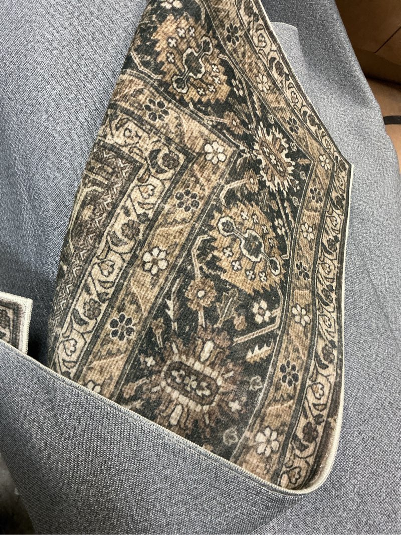 Condition photo showing As Is for ruggable flatwoven washable purecozy  rug, 8' x 10'