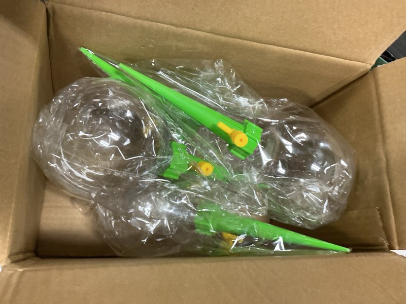Condition photo showing Good Condition for 4-pack 17.5oz self watering globes with covers – automatic plant watering bulbs, slow-release irrigation spikes for indoor/outdoor potted plants, vacation watering system, top-fill, fits most pots