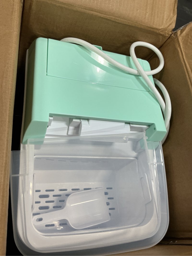 Condition photo showing Good Condition for newbulig nugget ice makers countertop, portable nugget ice machine, ready in 6 mins, 24lbs in 24hrs, auto-cleaning, with basket and scoop, for home, kitchen, rv, camping, green nugget green 14.5"*13.6"*10.3"