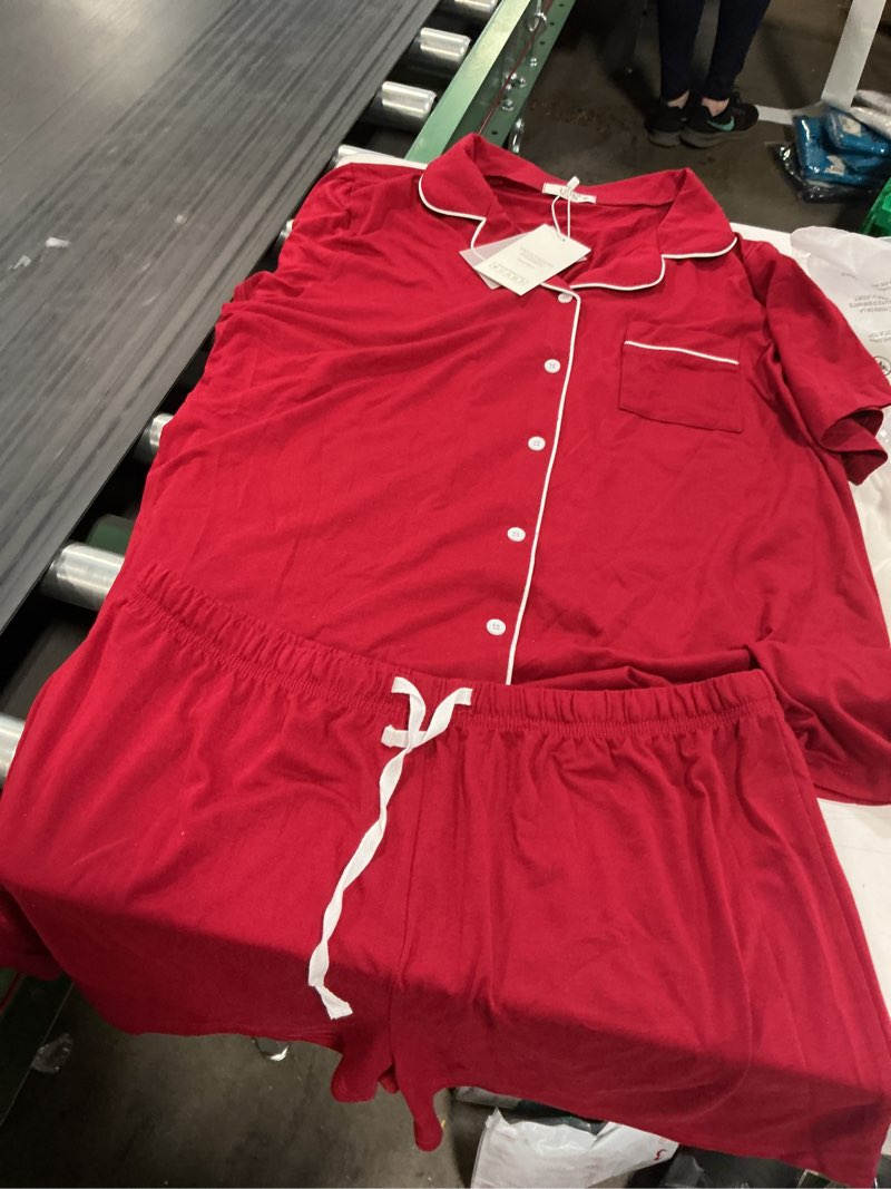 Condition photo showing As Is for xiyon womens pajama sets short sleeve sleepwear button down nightwear shorts soft home wear sets comfy loungewear   (xl size )