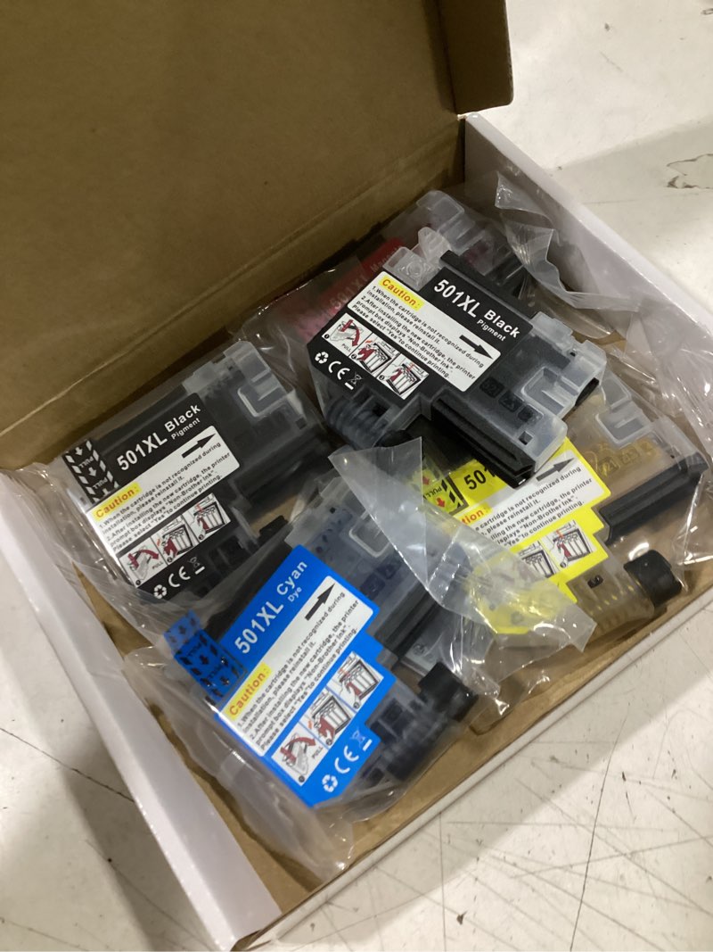 Condition photo showing Good Condition for lc501xl lc501 ink cartridges for brother lc501 ink cartridges 501 501xl for brother mfc-j1260dw mfc-j1360dw mfc-j1410dw printer 5 pack (2 black, 1 cyan, 1 magenta, 1 yellow)