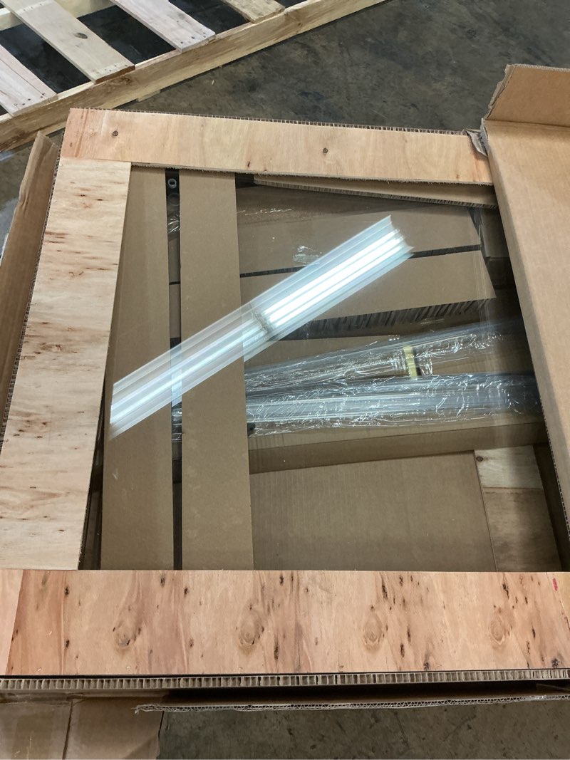 Condition photo showing Good Condition for bathtub sliding door 55"-60" w x 56" h tub shower door, frameless bypass bathtub door glass, double sliding tempered glass with explosion-proof film stainless steel gold gold 60"w x 56"h