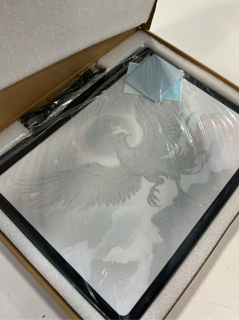 Condition photo showing New/Like New for glass mouse pad with led lights,professional esport mousepad, ultra-smooth hard surface for office and gaming, non-slip silicone base one-click image display on whiteboard(11.8" x 15.7")