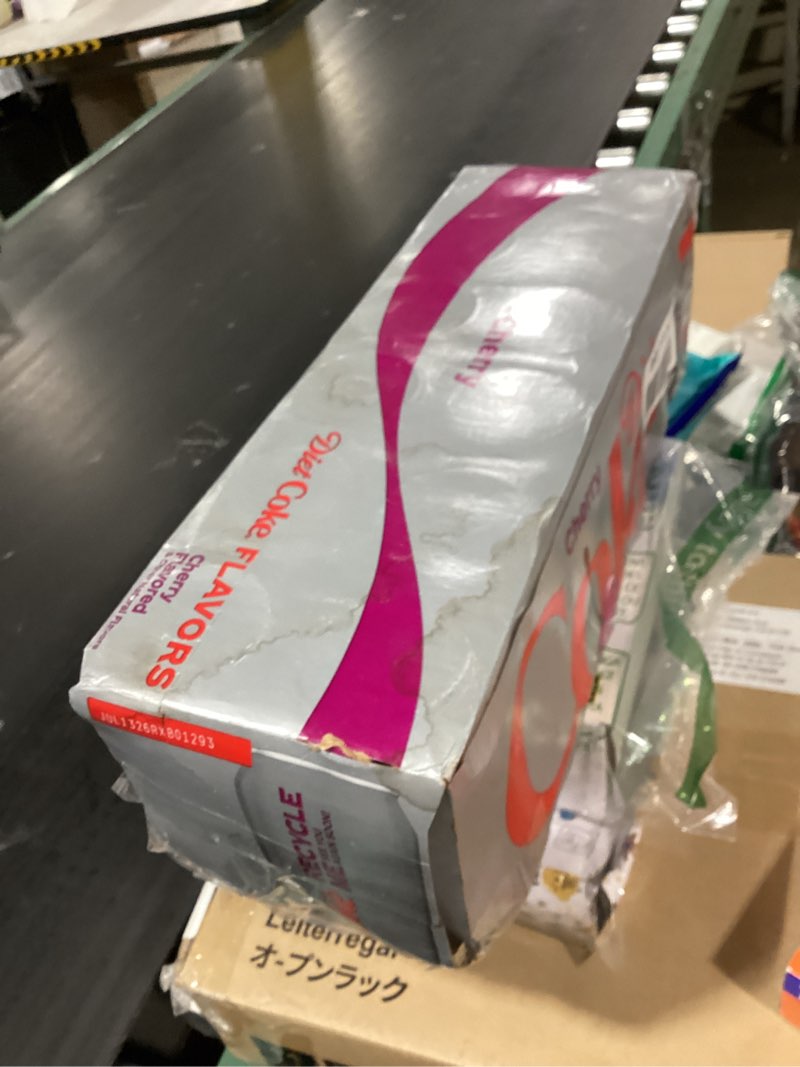 Condition photo showing Good Condition for diet coke cherry soda soft drink, 12 fl oz, 12 pack