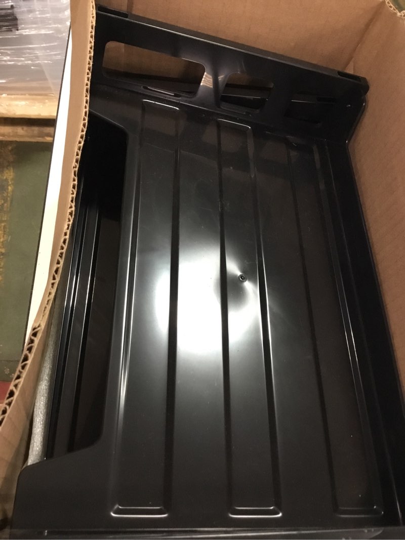 Condition photo showing As Is for office depot 30% recycled ribbed bottom stackable letter trays, black, pack of 6, 10415