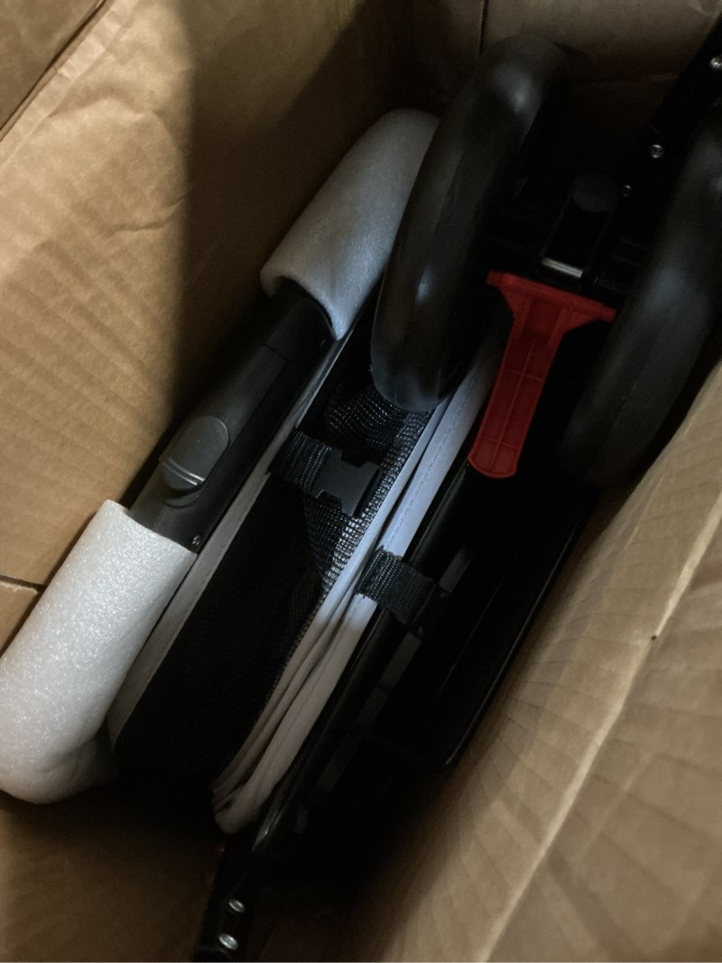 Condition photo showing As Is for double pet stroller for medium small dogs and cats with 2 carriage, durable universal wheels with brakes lightweight one hand foldale kittens puppies travel strolling cart (gray)