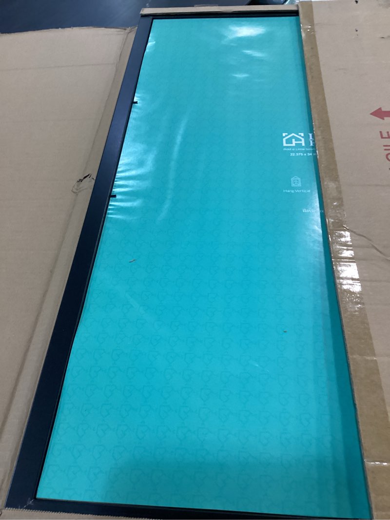 Condition photo showing As Is for LaVie Home 22.375x34 Picture Frame Black Puzzle Frame, Display Pictures, Puzzle 22.375x34 Without Mat, Stable Frame and Polished Plexiglass, Horizontal and Vertical Format of The Walls 22.375x34 Black