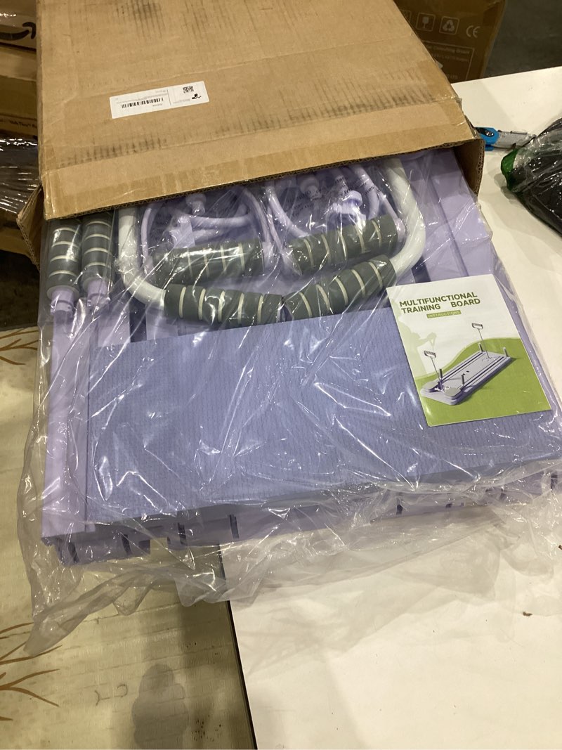 Condition photo showing Good Condition for pilates board-pilates reformer set 6 in 1 multifunctional abdominal pilates board for home workout equipment, foldable pilates portable reformer machine, ab board trainer for women purple