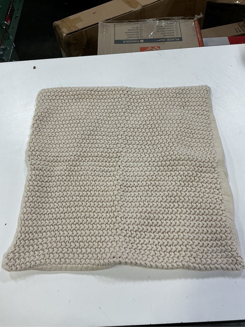 Condition photo showing Good Condition for west elm white texture weave crochet cotton pillow sham 20" x 20"