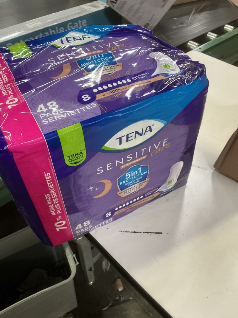Condition photo showing New/Like New for TENA Sensitive Care Incontinence Pads, Bladder Control, Postpartum for Women, Overnight Absorbency, Extra Coverage, 48 Count
