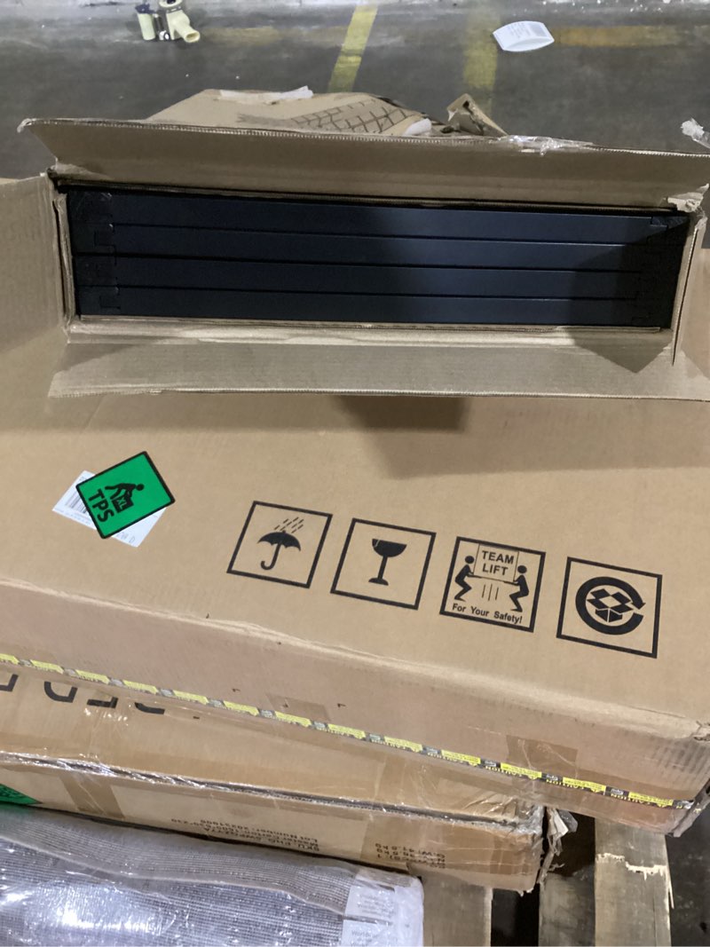 Condition photo showing Good Condition for Roundhill Furniture Oriental Shoji 4 Panel Screen Room Divider, Black Black Divider