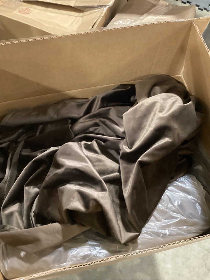 Condition photo showing Good Condition for StangH Luxury Velvet Curtains 120 inches Long Living Room Blackout Thermal Insulated Window Drapes with Rod Pocket & Back Tab for Farmhouse/French Door, Brown, W52 x L108, 2 Panels 52"W x 108"L (Pack of 2) Brown Series - Brown