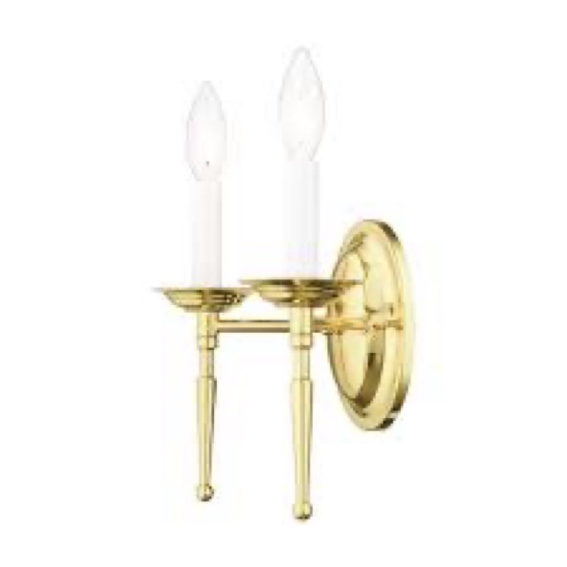 Livex Lighting 5122-02 Williamsburgh 2-Light Wall Sconce, Polished Brass