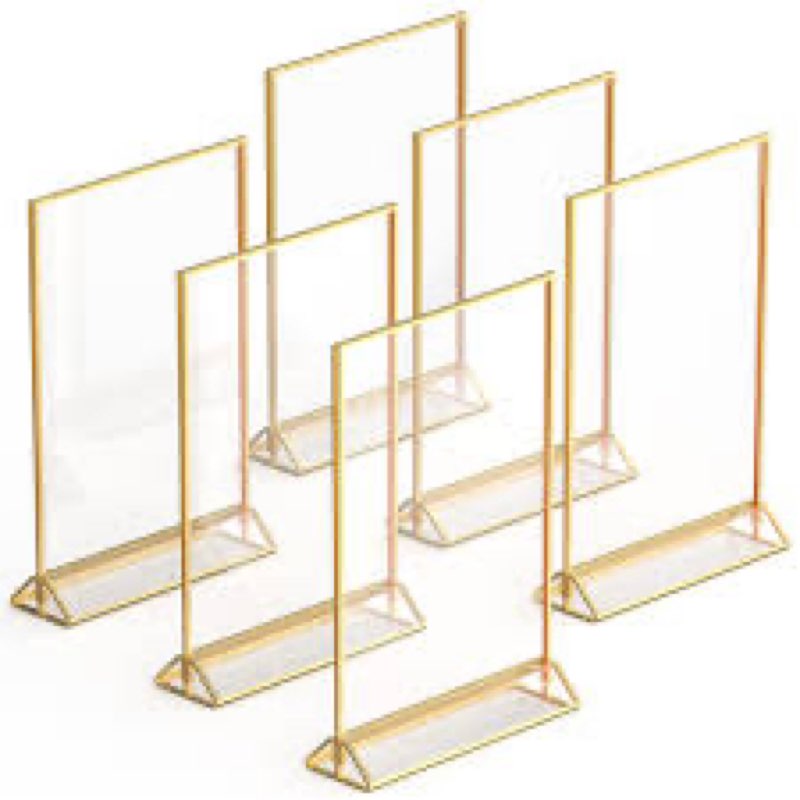 Durable Crystal Clear Acrylic Vertical Picture Frame Holder Display (Set of 6)