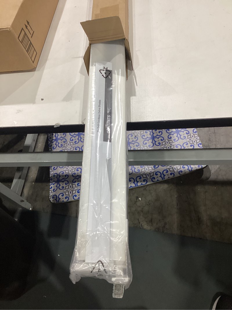 Condition photo showing Good Condition for lazblinds no-drill cordless zebra blinds - dual layer light filtering & room darkening, free-stop lift, easy install, day & night privacy with valance for window 35" w x 48" h, white 35"w x 48"h white