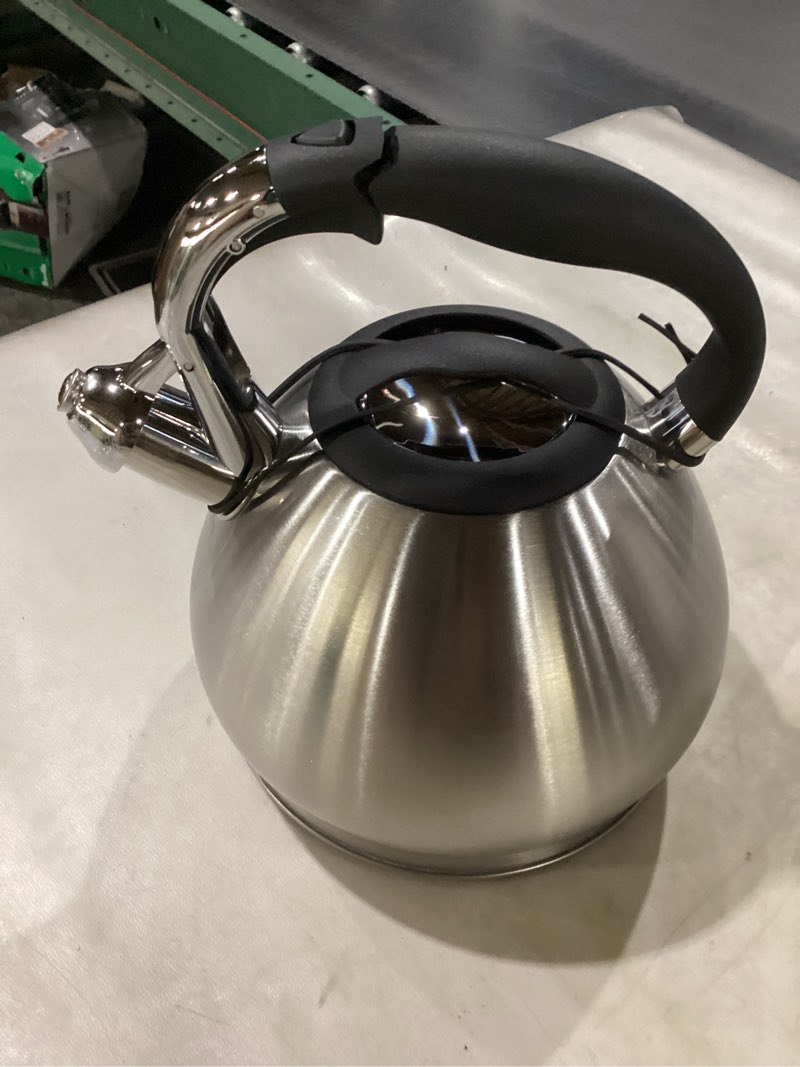 Kitchen Details Stainless Steel Whistling Tea Kettle | Stovetop | 14 Cup | 3.6 Quart | Satin