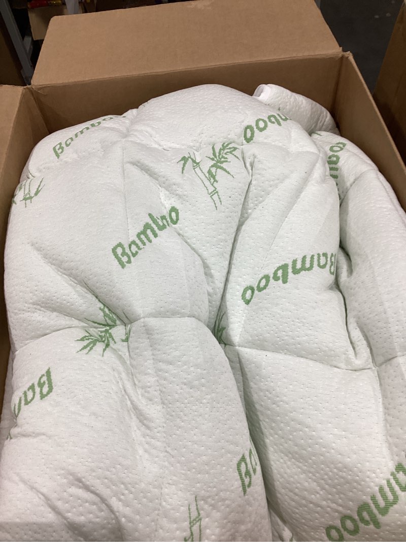 Condition photo showing Good Condition for Ultra Soft Queen Size Mattress Topper - Viscose Made from Bamboo Pillow Top Mattress Pad for Back Pain Relief - Naturally Cooling for Hot Sleepers, Green Green Queen