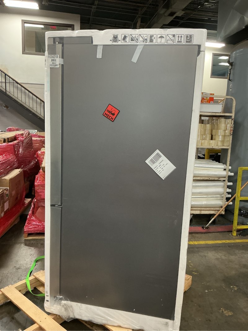 Condition photo showing New/Like New for samsung 22 cu. ft. smart 3-door french door refrigerator with external water dispenser, stainless steel, rf22a4221sr/aa