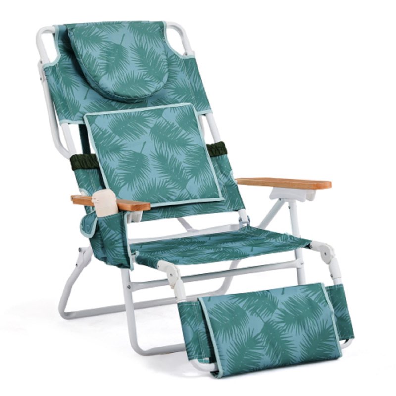 Aluminum Folding Beach Chair With Cup Holder(Set Of 1)